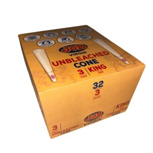 JOB Virgin Unbleached King Size Cones 3pk 32ct