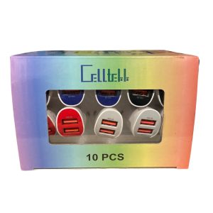 Celltekk Dual USB Car Charger 10ct